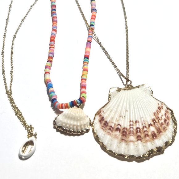 American Eagle Outfitters Jewelry - American Eagle Colorful Beaded Necklace Set Of 3 with Shell Pendants